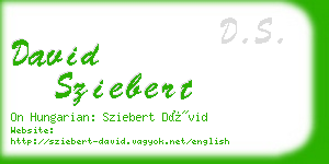 david sziebert business card